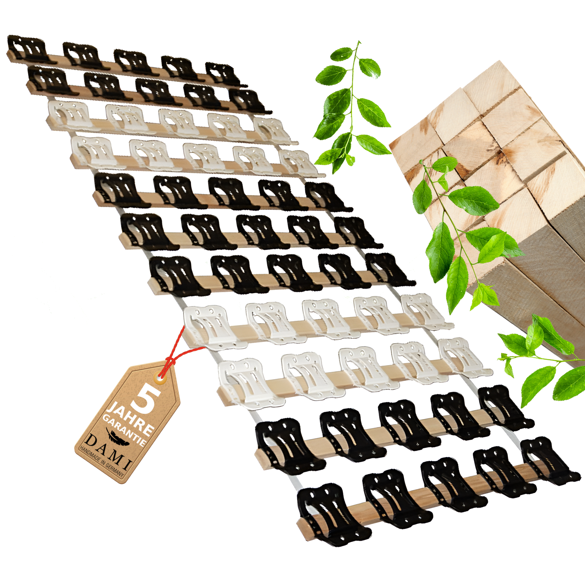 RolloTel Rollrost 90x200 cm Tellerrost Buche Massivholz Rolllattenrost