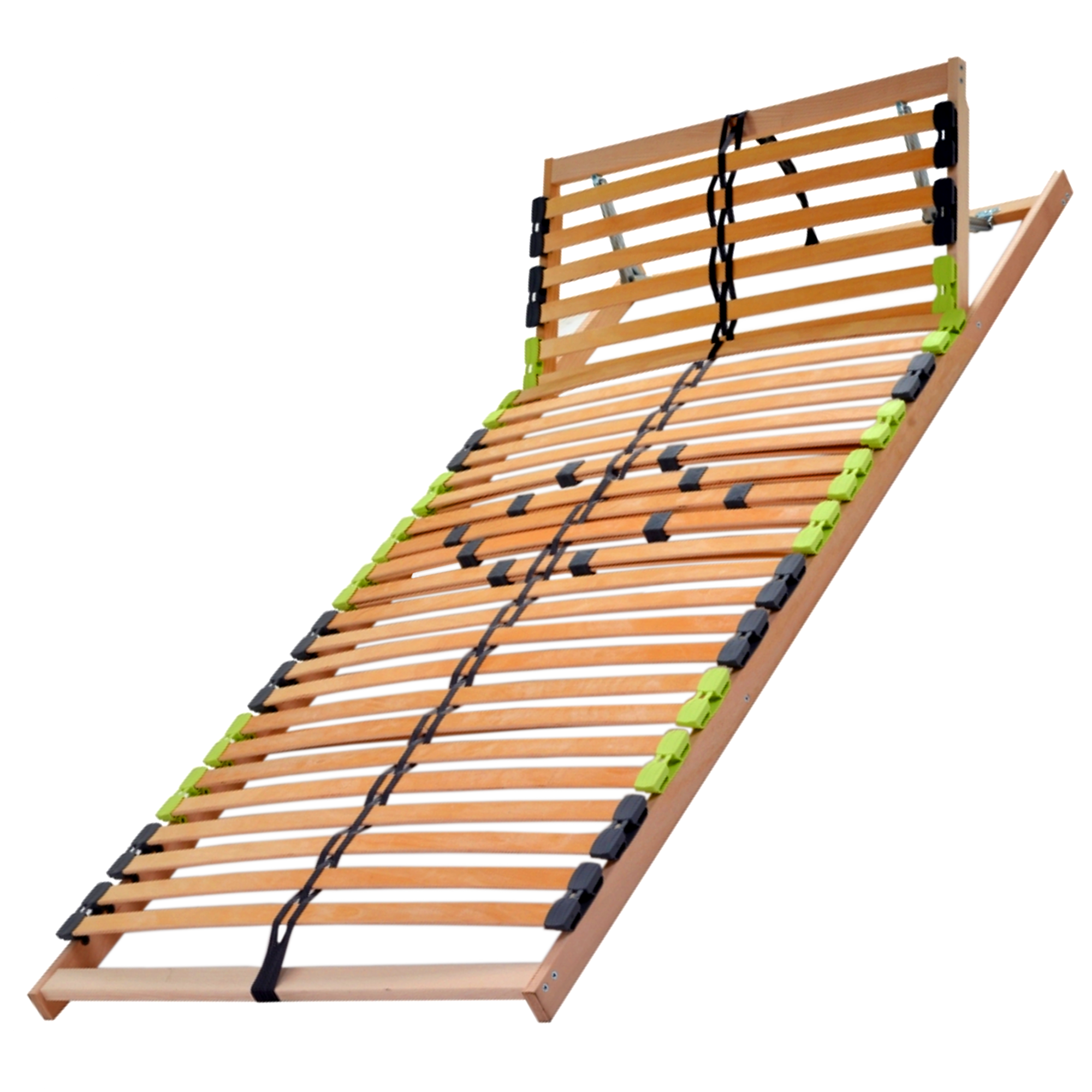 Basic Lattenrost 90x200 cm, aus Buchenholz, 7 Zonen mit Härteverstellung, Kopfteil verstellbar