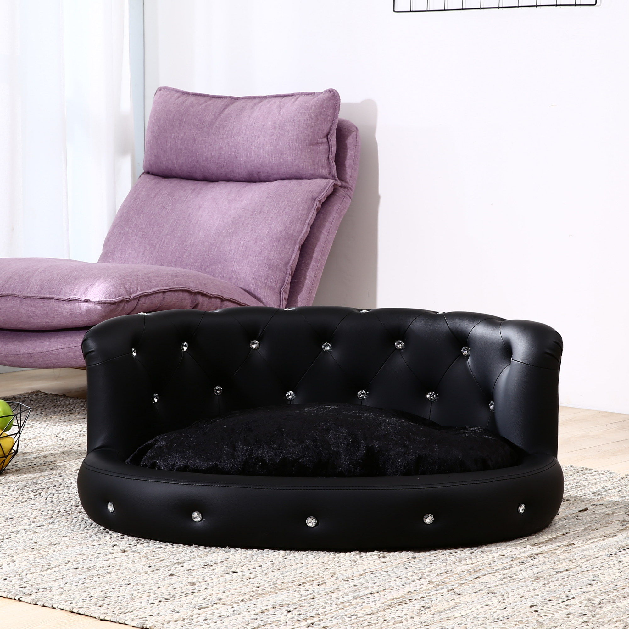 Hundebett, Hundesofa, Hundekissen Oval in weiß