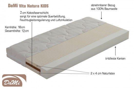 Naturlatex - Kokos - Matratze "DaMi Vita Natura KIDS"