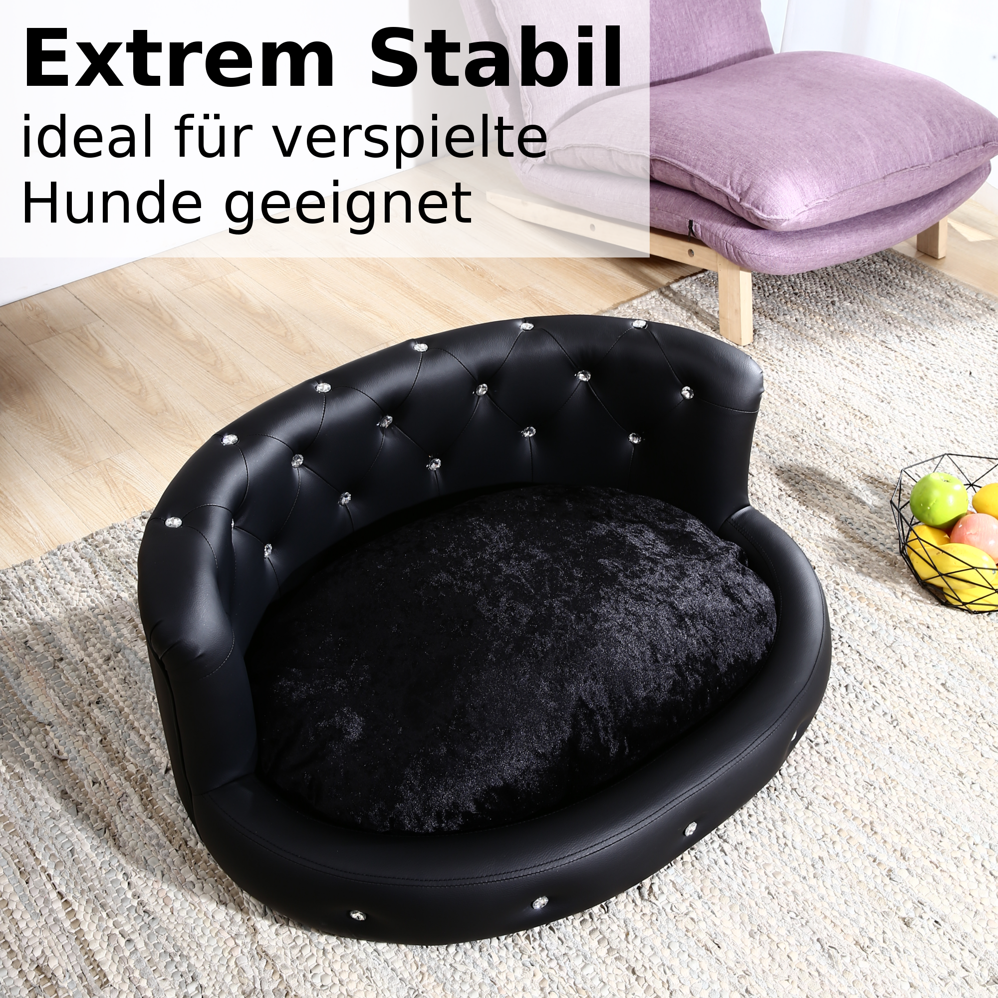 Hundebett, Hundesofa, Hundekissen Oval in weiß