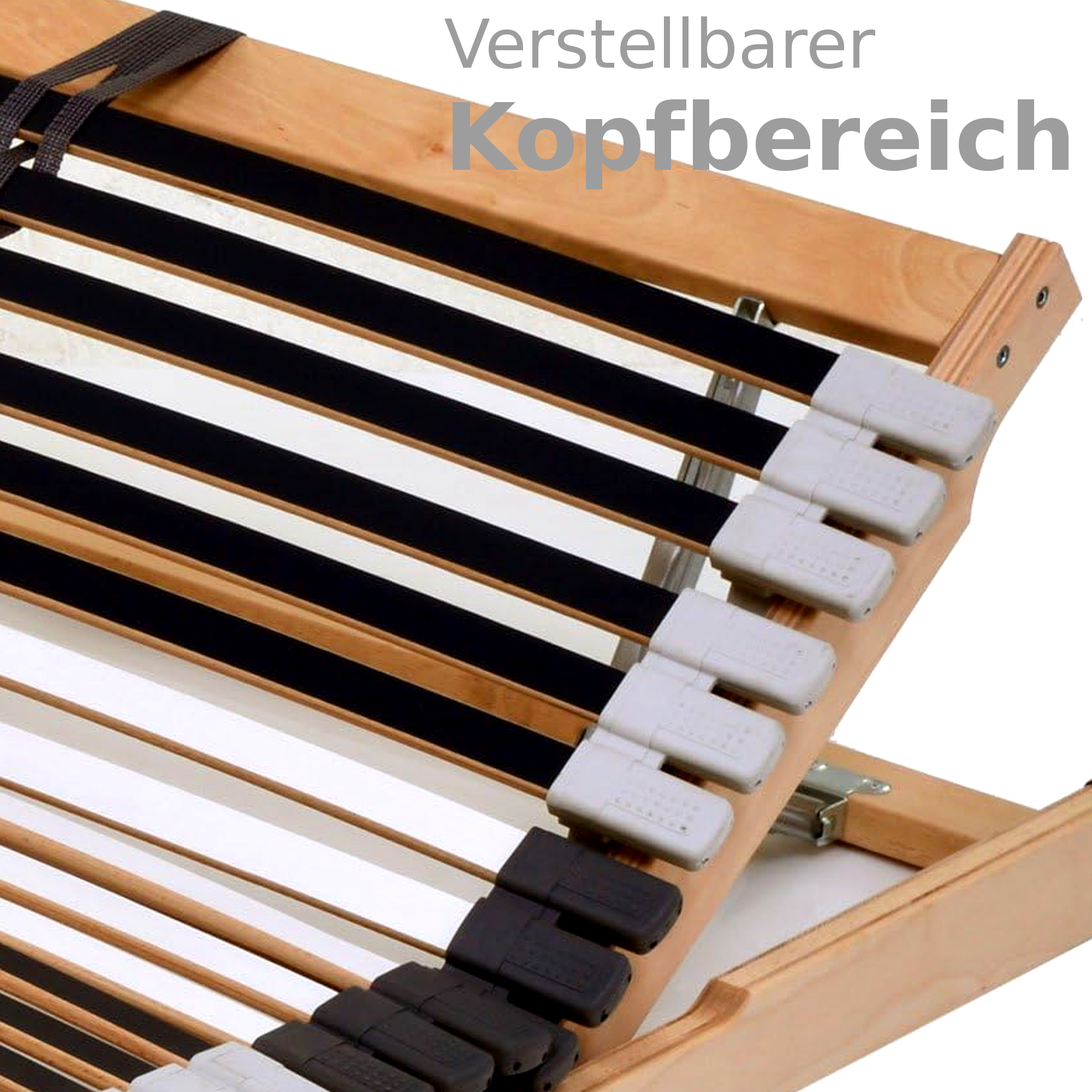 MediFlex T200 Lattenrost 80x200 cm, Kopf und Fuß verstellbar, 7 Zonen mit Härteverstellung