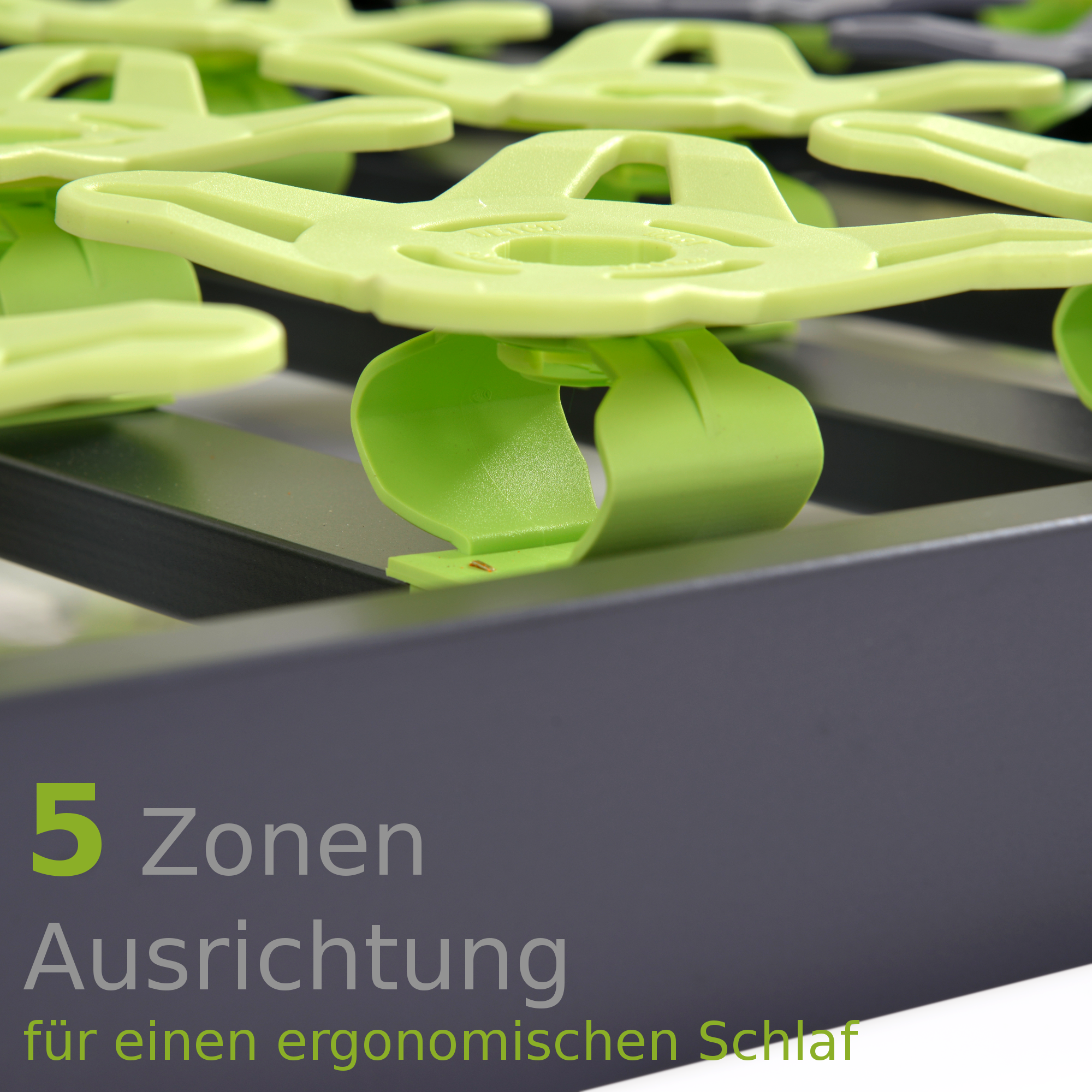 Dream Light Lattenrost 100x200 cm, 5 Zonen Tellerrost mit Härteverstellung