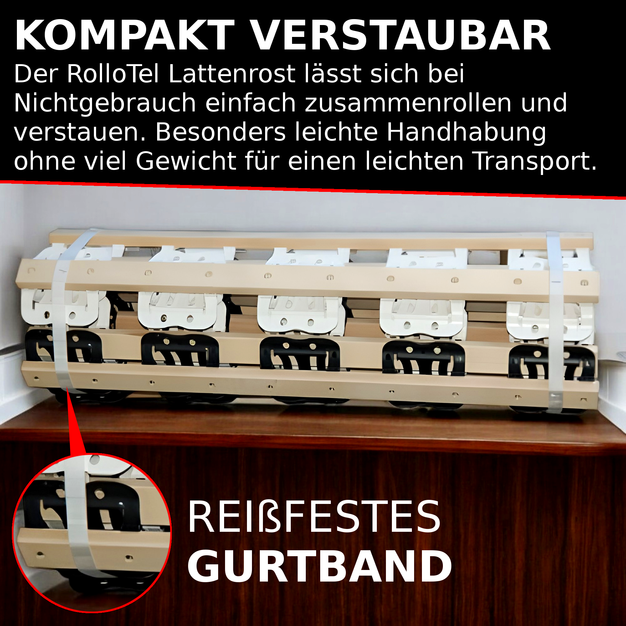 RolloTel Rollrost 120x200 cm Tellerrost Buche Massivholz Rolllattenrost