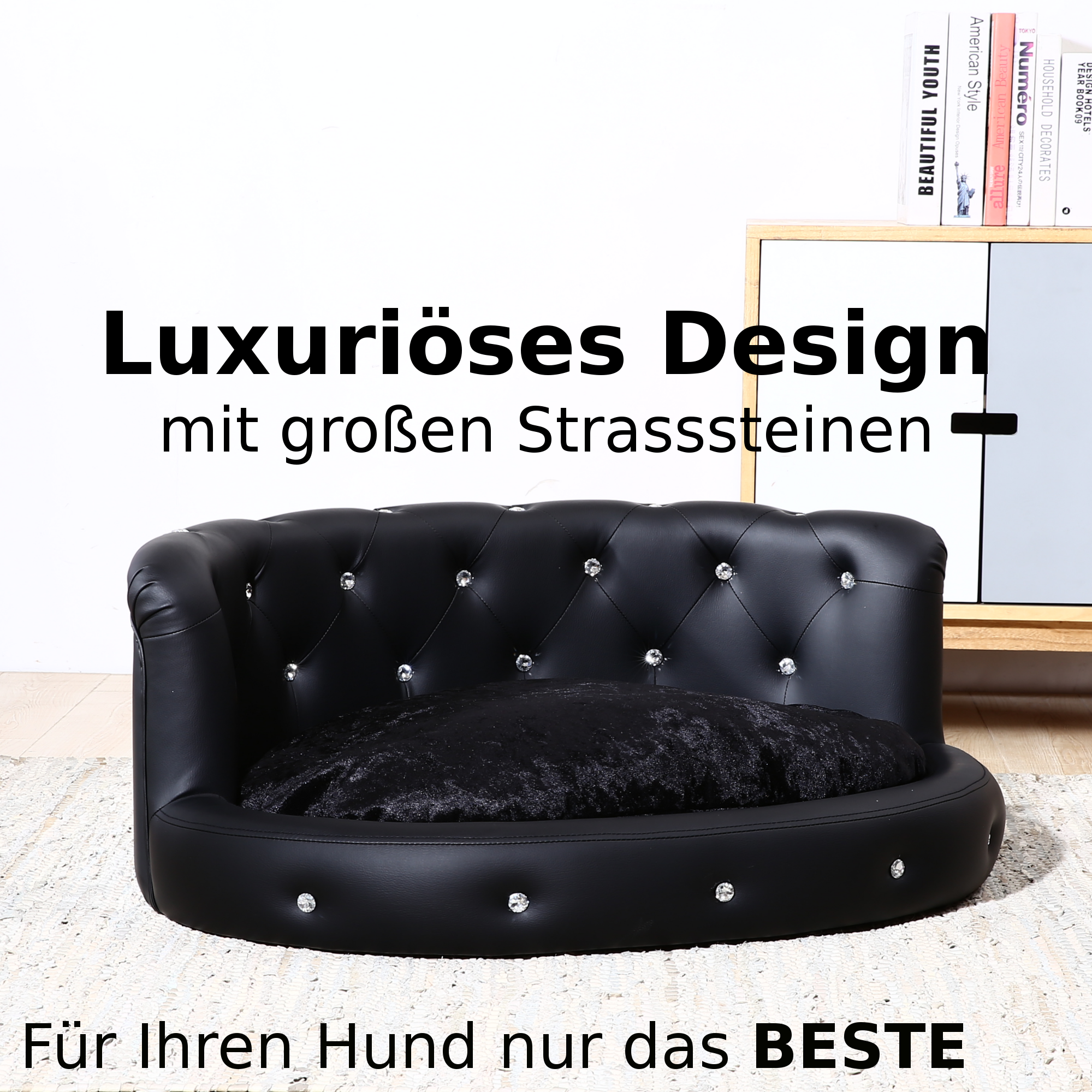 Hundebett, Hundesofa, Hundekissen Oval in weiß