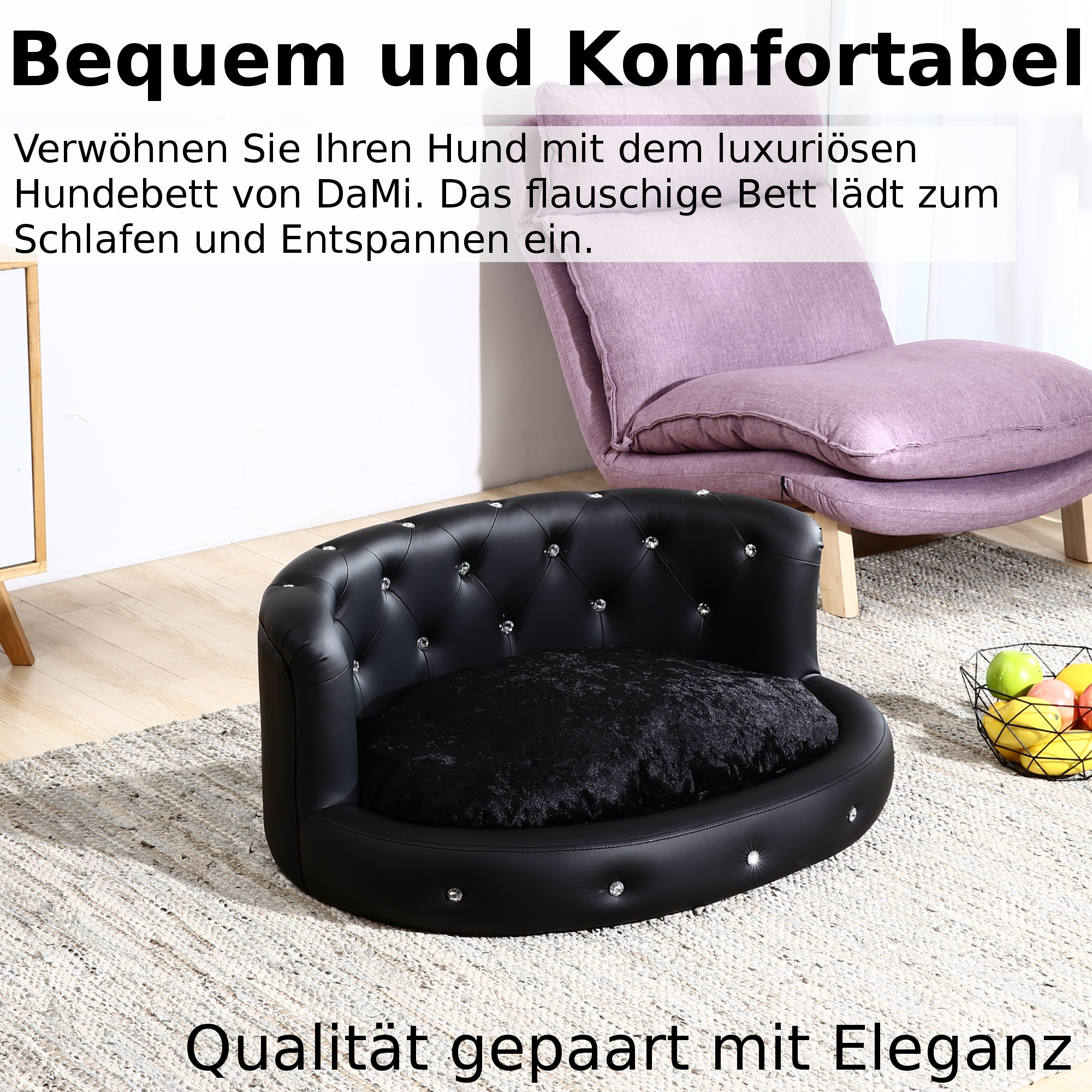 Hundebett, Hundesofa, Hundekissen Oval in weiß