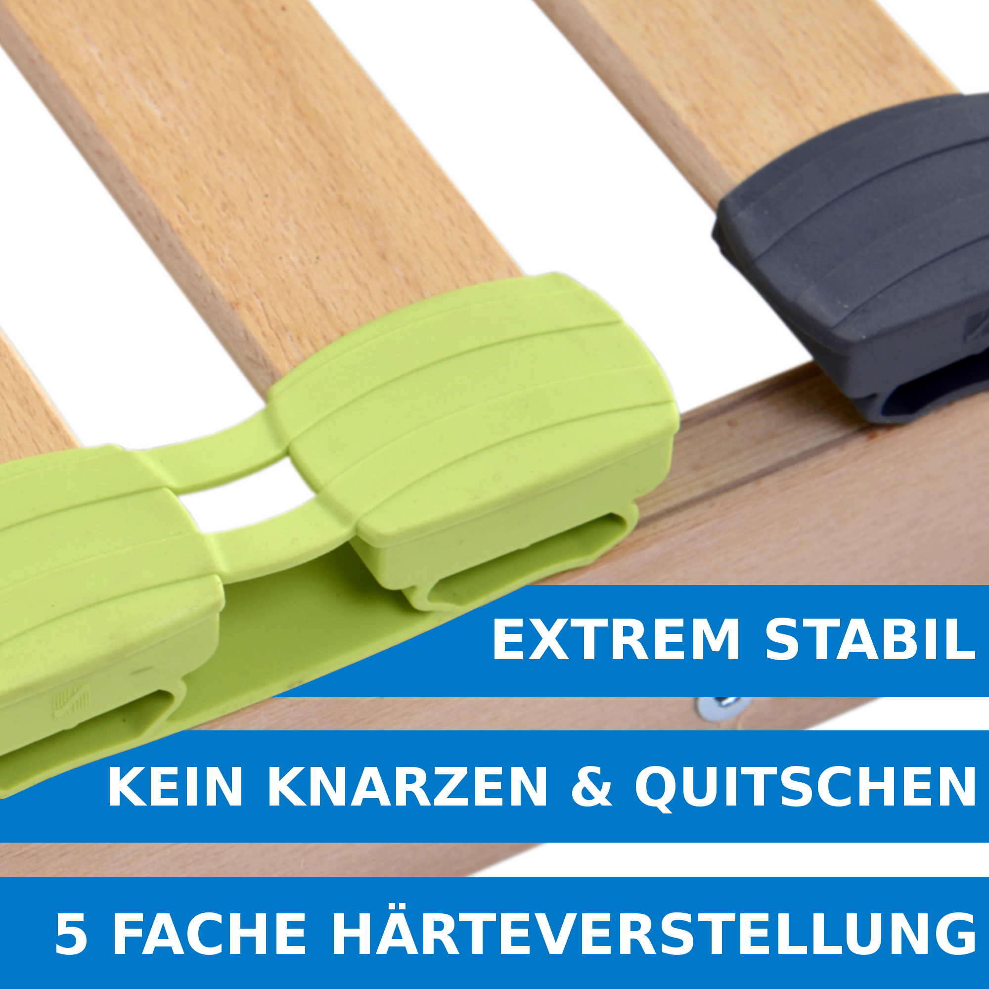 Basic Lattenrost 90x200 cm, aus Buchenholz, 7 Zonen mit Härteverstellung