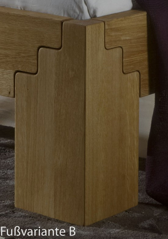 Bett Stella Nussbaum massiv metallfreies Stecksystem