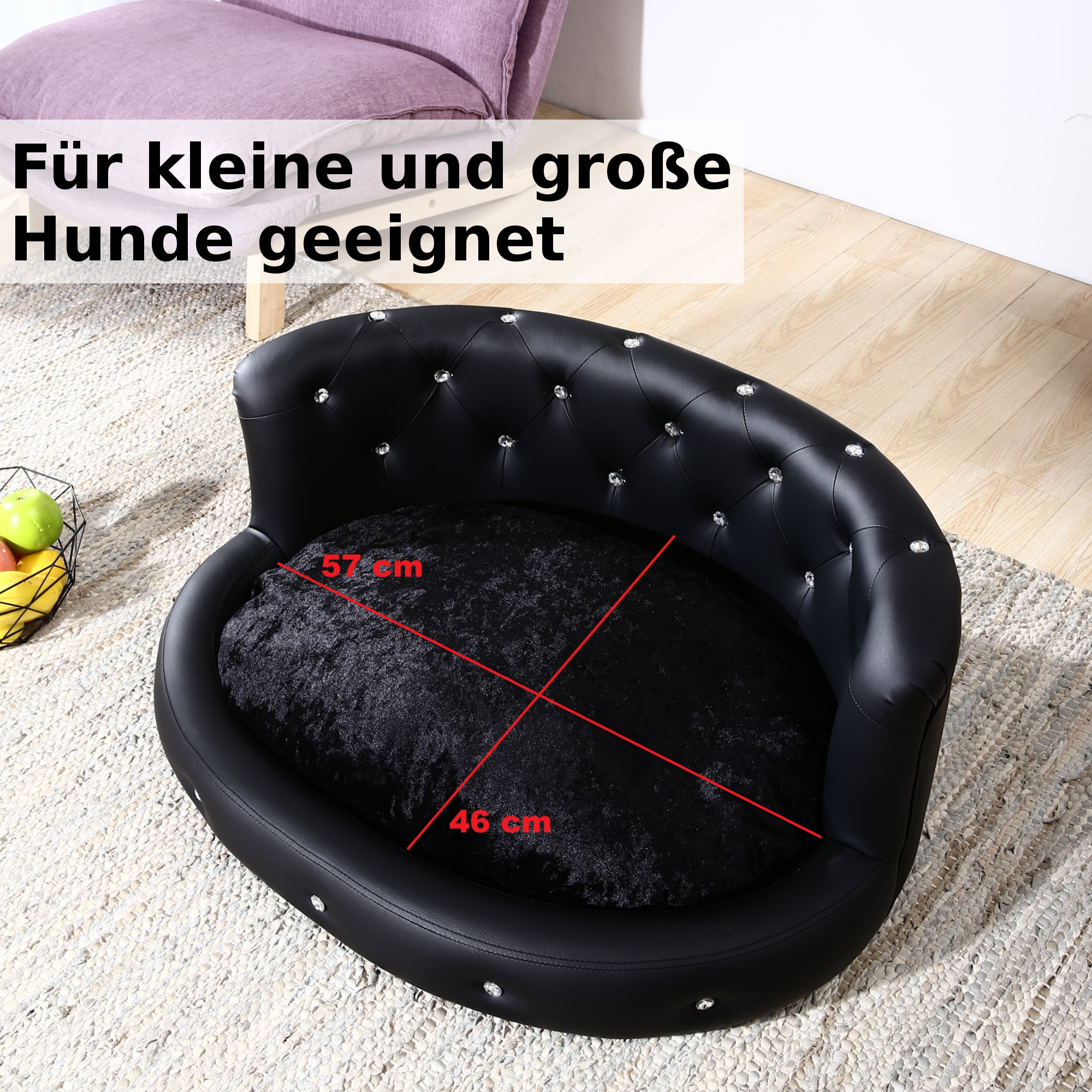 Hundebett, Hundesofa, Hundekissen Oval in weiß