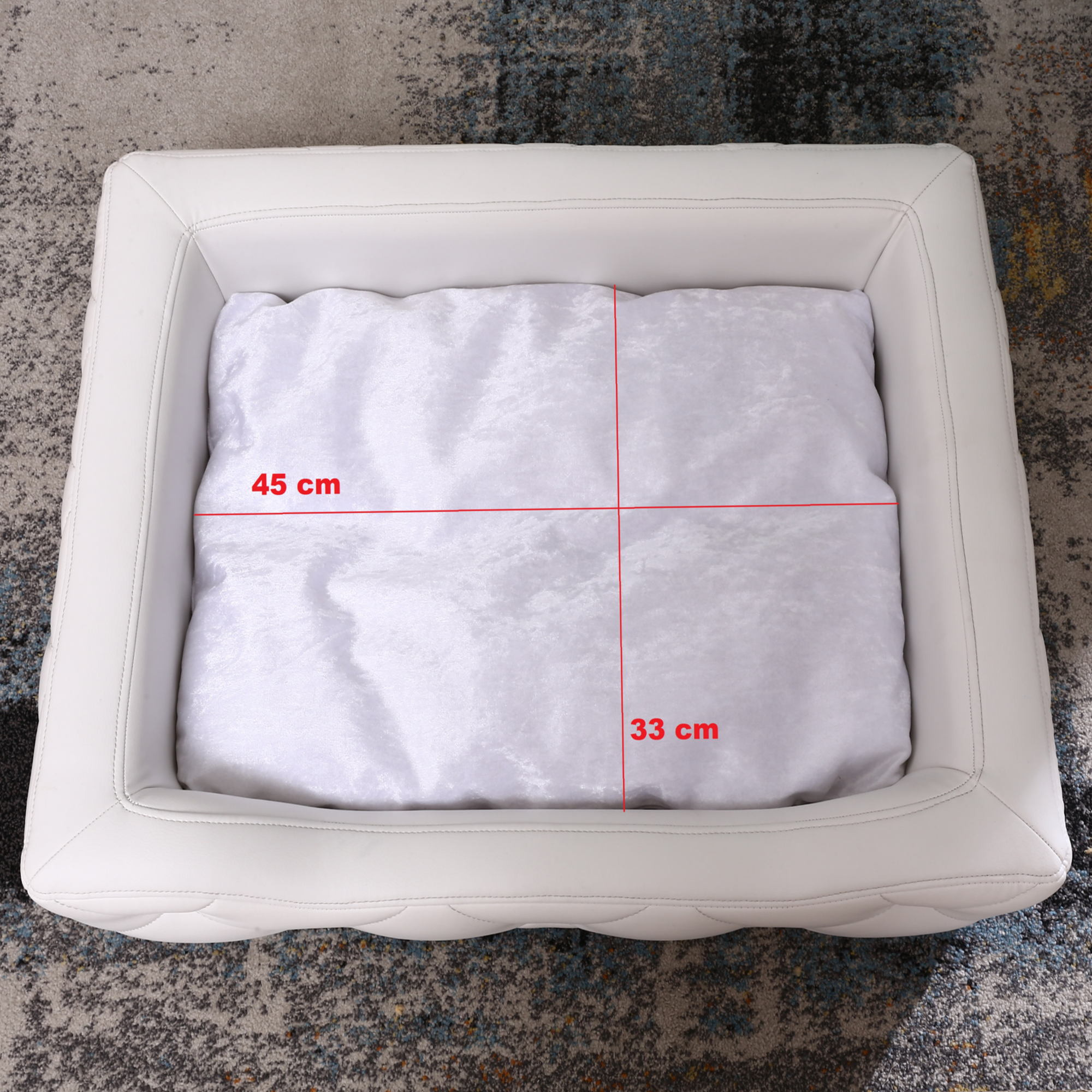 Hundebett, Hundesofa, Hundekissen rechteckig in weiß oder schwarz