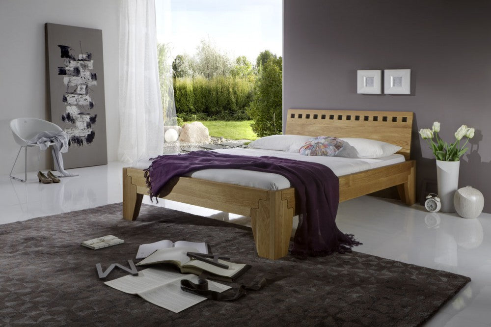 Bett Stella Plus Eiche massiv metallfreies Stecksystem
