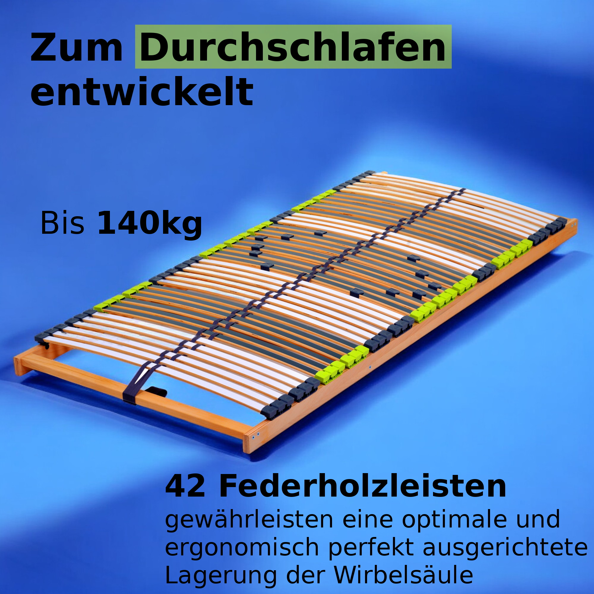 Relax Lattenrost NV, aus Buchenholz, 7 Zonen mit Härteverstellung