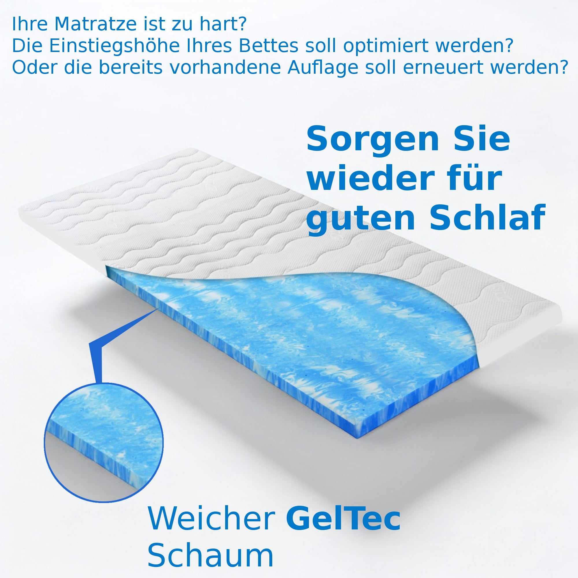 GelTec Bett Topper 10cm Matratzenauflage