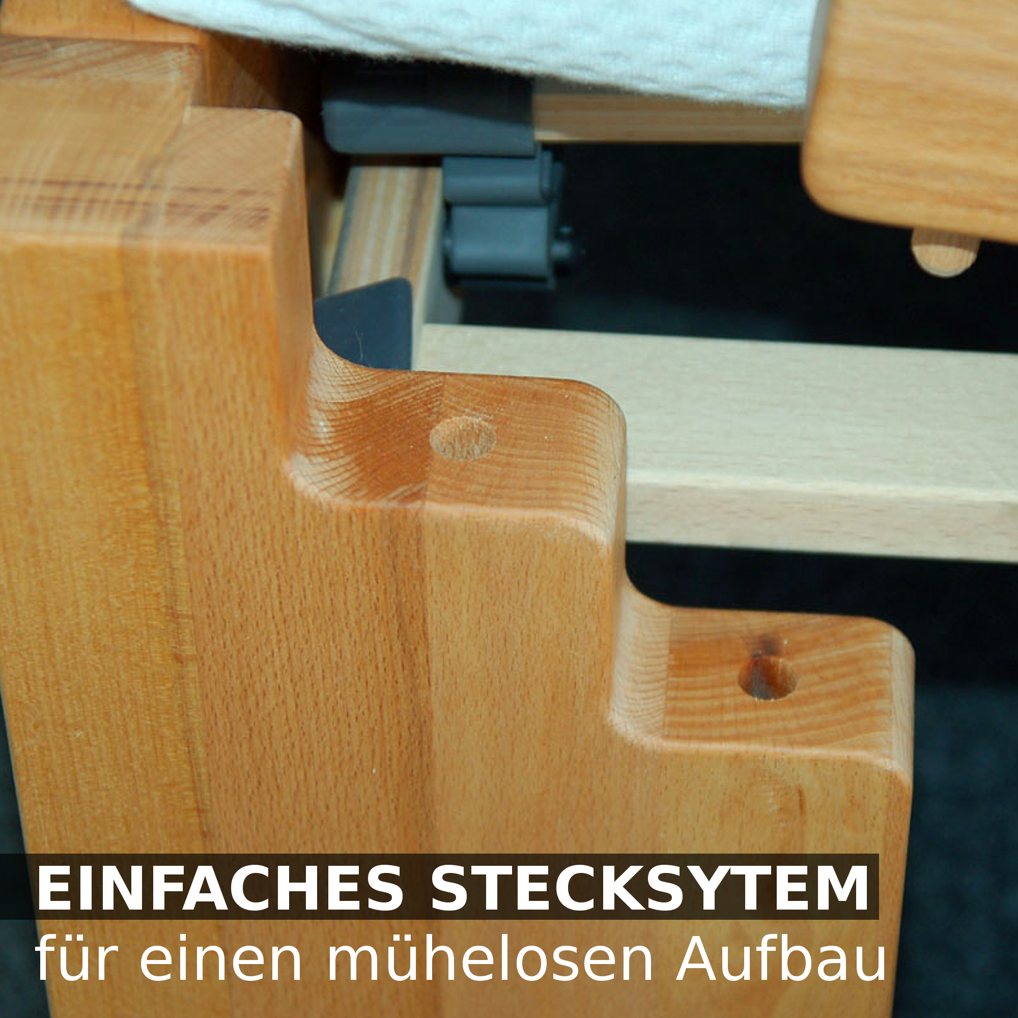 Luxus Massivholzbett Stella Bett Eiche mit metallfreiem Stecksystem