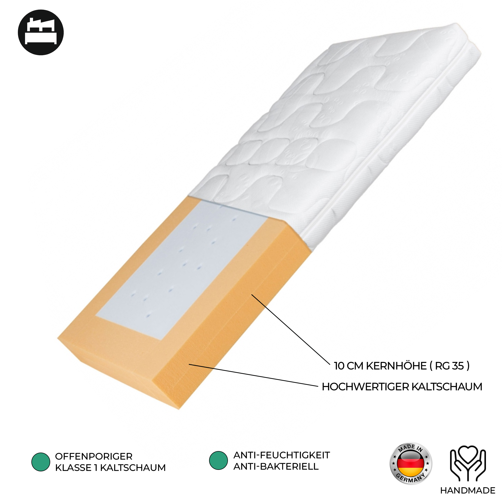 Matratze Rechteck im Sondermaß